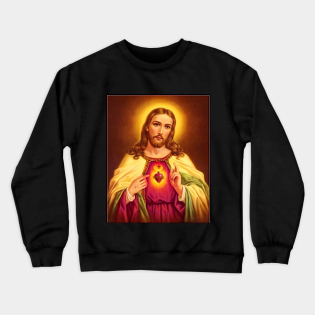 Sacred Heart of Jesus Christ Crewneck Sweatshirt by Stefan Balaz Design